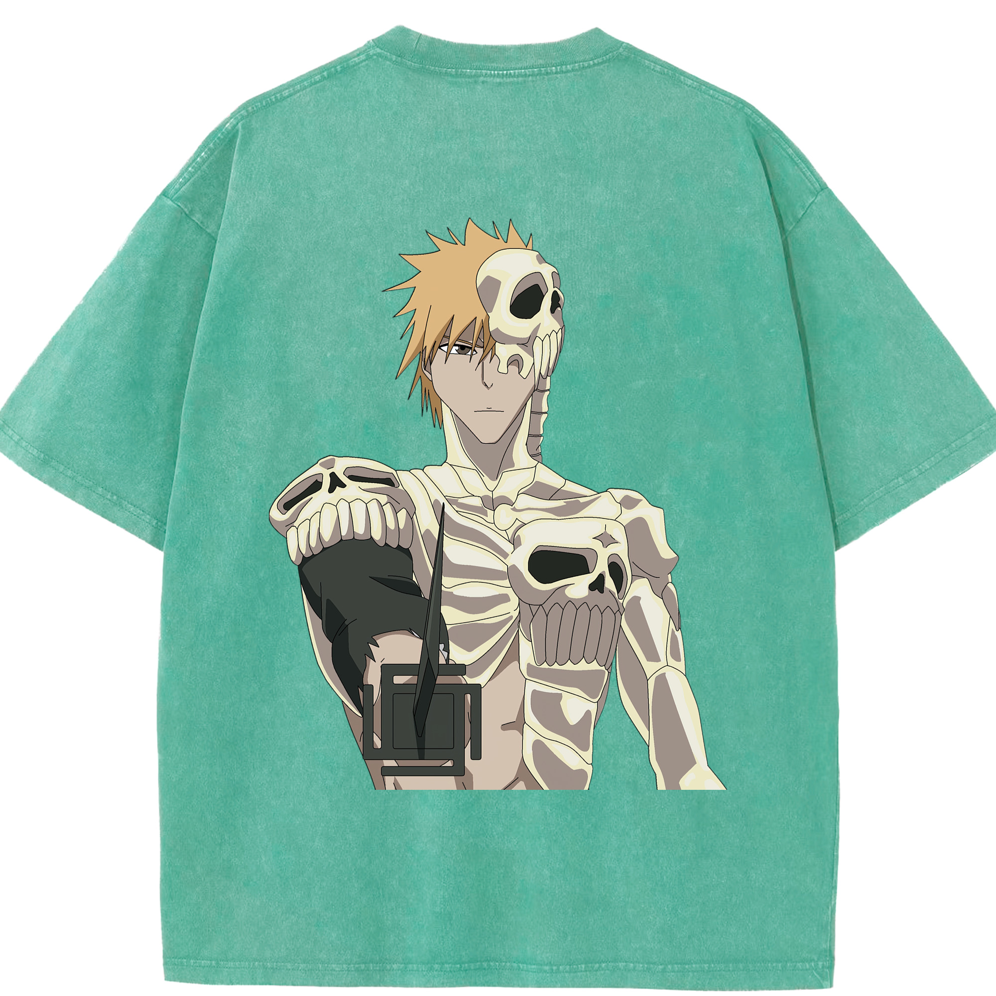 （画像用） ブリーチ 黒崎一護（くろさき いちご）BLEACH Kurosaki Ichigo 綿100% ヴィンテージ風 半袖Tシャツ（背面プリント）